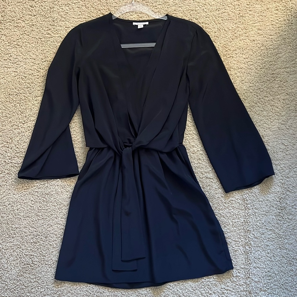 Top Shop Black Dress with knot tie in front size 2